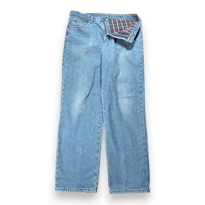 Vintage LL Bean Jeans Mens 36x33 Blue Double L Flannel Lined Natural Fit 90s